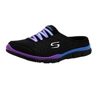 Skechers Sport Women's No Limits Slip-On Mule Sneaker, Black/Purple, 8 UK