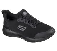 Skechers Women's Squad Sr Work Shoes, Black Black Flat Knit Blk, 8 UK