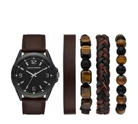 Skechers SR9119 Men's Analogue Quartz Watch with Polyurethane Strap, Brown