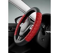 Skechers Steering Wheel Cover,Leather Car Steering Wheel Covers,14.5-15inch Anti-Slip Safety Comfortable Hexcomb Desgin Universal Fits for 95% Truck,SUV,Cars(Red)