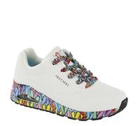 Skechers Street UNO Ravaged Love Women's Sneaker, White-Multi, 4.5 UK
