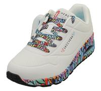 Skechers Street UNO Ravaged Love Women's Sneaker, White-Multi, 4.5 UK