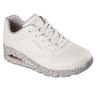 Skechers Women's UNO Safari TIME Sneaker, White Leopard, 6 UK