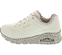 Skechers Women's UNO Safari TIME Sneaker, White Leopard, 4 UK