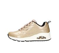 Skechers for woman. 155002 Shoes Uno Diamond Shatter gold (38), 3 to 5 cm, Laces, Casual
