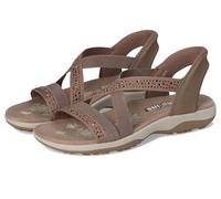 Skechers Summer Sparkle Women's Sandals Taupe Textile Synthetic Mix, mocha, 4 UK