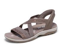 Skechers Summer Sparkle Women's Sandals Taupe Textile Synthetic Mix, mocha, 5 UK