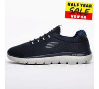 Skechers Men's Summits Trainers, Navy Mesh Trim, 6 UK