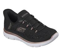 Skechers Summits Brilliant Shine Womens Black Mesh/Rose Gold Trim Trainers Textile - Size UK 6
