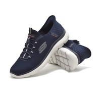 Skechers Summits-High Range Mens Trainers Hands Free Slip-ins Shoes Vegan Navy
