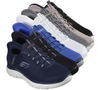 Skechers Men's Summits High Range Slip-On Sneakers, Black Mesh/Trim, 8 UK