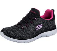 Skechers SUMMITS-QUICK GETAWAY, Women's Summits-Quick Getaway Trainers, Black (Black Mesh/Pink & Purple Trim Bkpk), 2.5 UK (35.5 EU)