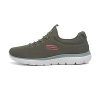 Skechers Summer Blush Womens Olive Slip On Casual Sports Walking Trainers