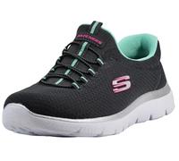 Skechers Summits Womens Slip On Bungee Sneakers Charcoal/Green 9.5 W