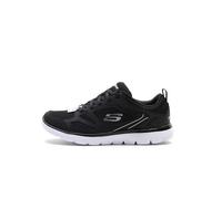 Skechers Summits Women's Suited Lace Up Trainers in Black Faux Leather - Breathable Mesh Sports Shoes - Ladies Athletic Footwear - Size UK 6 / EU 39