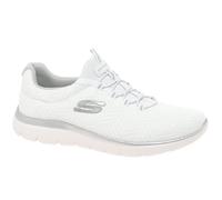 Skechers Womens Summits Artistry Chic Sneaker, White Mesh Silver Gray Trim, 8 UK