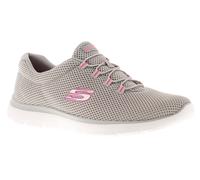Skechers Womens Summits Artistry Chic Sneaker, Gray Mesh Hot Pink Trim, 6 UK