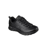 Skechers Sure Track Trickel Workwear Slip Resistant Leather Trainer, Black, Size 3, Women Black