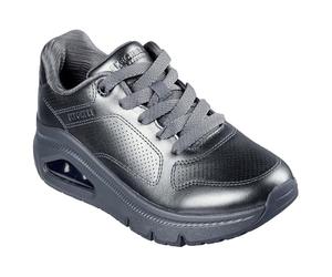 Skechers the Uno Icon Lustrous Air Leather Platform Trainers with Memory Foam