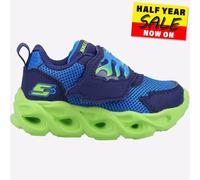 Skechers 400104N NVLM Sneaker, Navy Synthetic/Mesh/Lime & Blue Trim, 4 UK