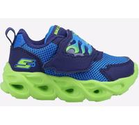 Skechers Boys 400104n Nvlm Sneaker, Navy Synthetic Mesh Lime Blue Trim, 5 UK