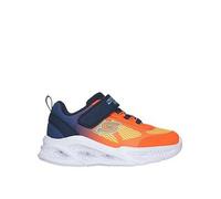 Skechers Meteor-Lights - Krendox Sneaker in Navy Blue/Orange, Size 5 | Textile/Synthetic