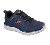 Skechers Track Knockhill Leather Mens Navy/Orange Trainers - Size UK 9