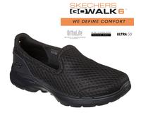 Skechers Womens 2021 Go Walk 6 Big Splash Hyper Pillar Lightweight Trainers Black UK 3