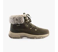 Skechers Women's Trego Snow Worries Boots, Olive Suede/Duraleather/Faux Fur, 5 UK