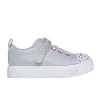 Skechers Twinkle Toes: Heart Steps - Shimmer Sweetie Sneaker in Gray/Pink, Size 9 | Textile/Synthetic