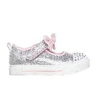 Skechers Twinkle Toes: Twinkle Sparks - Precious Jane Shoes in Silver, Size 5 | Synthetic/Textile/Metal