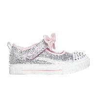 Skechers Twinkle Toes: Twinkle Sparks - Precious Jane Shoes in Silver, Size 7 | Synthetic/Textile/Metal