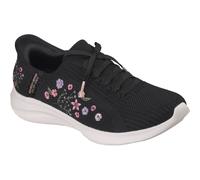 (, ) Skechers Ultra Flex 4.0 Sweet Petals Textile Women's Black Knit/Multi Trim Trainers