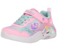 Skechers Unicorn Dreams Wishful Magic Trainers, Pink Sparkle Mesh Turquoise Trim, 2 UK