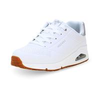 Skechers Girls' Uno Gen1 Shimmer Away (Little Big Kid) Trainers, White silver, 1.5 UK