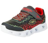 Skechers Unisex Kids Boys Trainers, Charcoal Synthetic Lime Red Trim, 3 UK