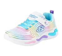 Skechers Unisex Kids Girls Trainers, White Textile Multi Trim, 13 UK