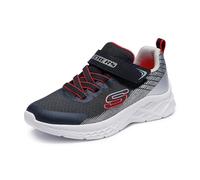 Skechers Unisex Kids Boys Trainers, Black Textile Synthetic Silver Red Trim, 3 UK