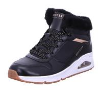 Skechers UNO Cozy ON AIR Sneaker, Black Pu/Rose Gold Trim, 2 UK Child