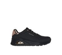 Skechers Women's Uno - Shimmer Away Sneaker, Black, 3 UK
