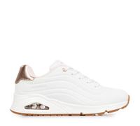 Skechers Girls UNO Gen1 - Shimmer Wave Sneaker in White, Size 4 | Synthetic