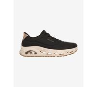 Skechers Women's Uno Glide-Step Glide On Air Sneaker, Black Durabuck/Rose Gold Trim, 6 UK