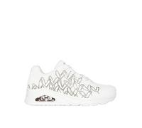 Skechers Women's UNO Golden Heart Sneaker, White, 6 UK