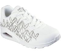 Skechers Uno Golden Heart Women's Sneakers, White Rose Gold, 35 EU