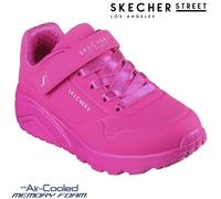 Skechers Uno Kids Hot Pink Trainers Lightweight Memory Foam Shoes - 310451