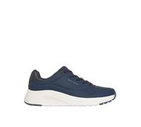 Skechers Uno Lite 2 Durabuck With Metallic Trim Lace Up Fashion Sneaker, Navy, Size 5, Women Navy