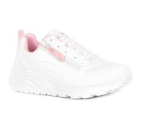 Girl's Skechers Girl's Uno Lite Easy Zip Lace Up Sneaker White - Size: 4