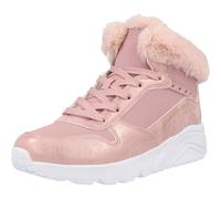 Skechers Uno Lite Mauve Trainers Faux-Fur Mid-Top with Memory Foam Insole