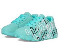 Skechers Uno Lite Metallic Love 314067l Women's Sneaker (Little Big Kid), Turquoise multi-coloured, 10.5 UK Child