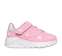 Skechers UNO Lite - Mini Bloom Sneaker in Pink, Size 5 | Synthetic/Textile, Machine Washable